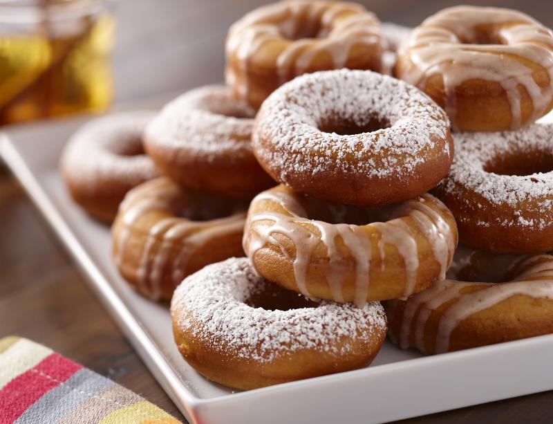 Pumpkin Pie Spiced Doughnuts, an easy bread recipe for homemade donuts